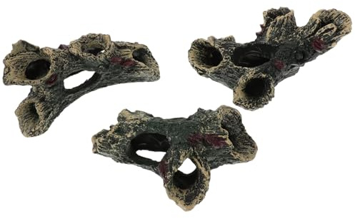 ifundom 3stücke Aquarienstamm-Dekoration Aus Harz Versteck Für Fische Aquarienlandschaftsornament Holz Für Aquarium Kleine Höhle Für Betta Naturdekoration Für Aquarien