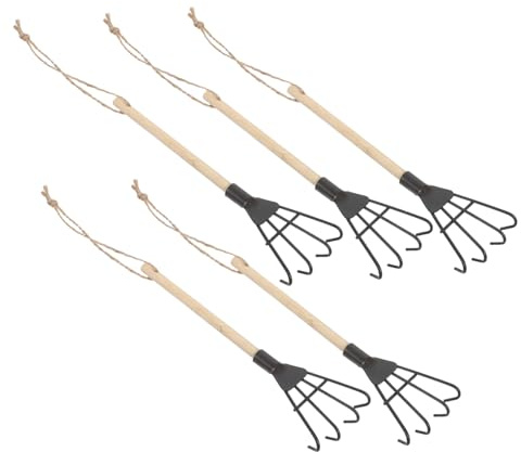 iplusmile 5pièces Rateau Jardin Portatif Cultivateur de Sol Mini Outil de Jardinage pour Désherber et Aérer Léger pour Entretien des Plantes