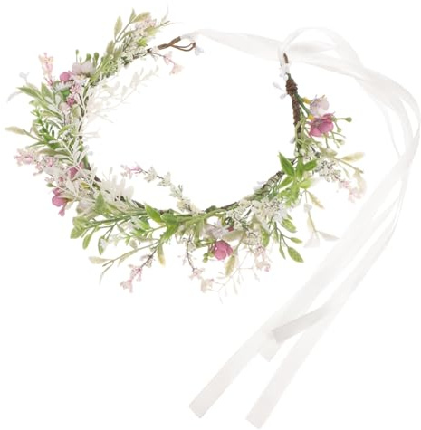 DONFAMDS Blumenkranz Haarschmuck Braut Haarschmuck Hochzeit Blumenhaarband Damen Blumenkopfstück mit Kunstblumen und Blättern für Hochzeiten Partys Fotoshootings und Festliche Anlässe