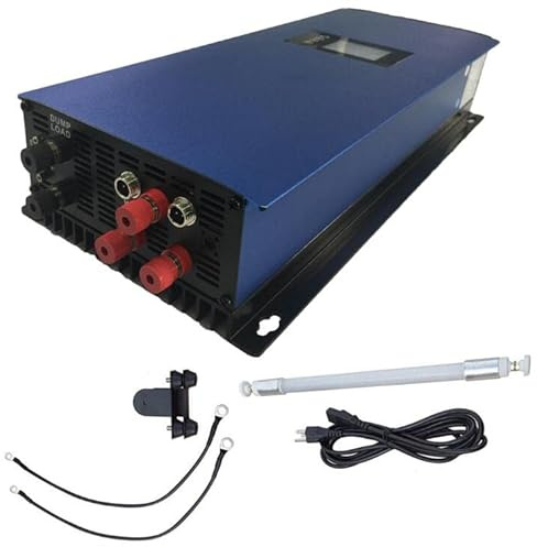 Inversor de conexión a Red de 1000W, turbina aerogeneradora de Salida de CA de Onda sinusoidal Pura con LCD y Resistencia de Carga de Descarga(No Sensor No WiFi,22-65)