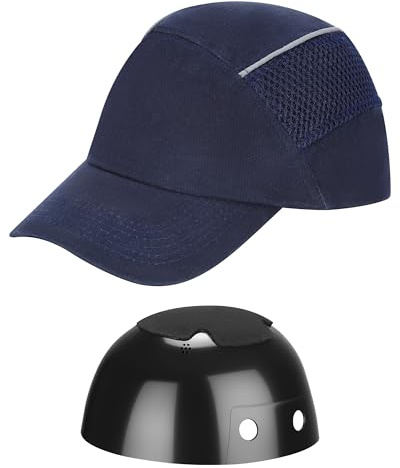 Sicherheits-Anstoßkappe, atmungsaktiv und leicht, harte Mütze, Anschlagkappen für Damen und Herren, Baseball-Stil mit verstellbar, geeignet für Bau-, Wartungs- und Reparaturarbeiten, Blau