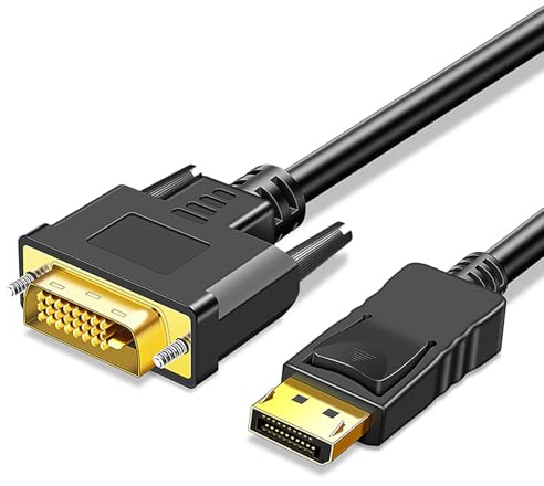TAKUZA DisplayPort auf DVI Kabel 1,8M 1080P@60Hz für Monitor PC | Unidirektionaler DP auf DVI-D 24+1 Adapter (Stecker auf Stecker), für Video Streaming, Kompatibel mit Desktop und Laptop