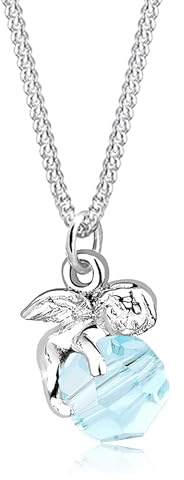 Elli Collier Femme Pendentif d'Ange Élégant avec Cristaux en Argent Sterling 925
