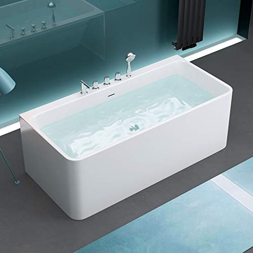 Mai & Mai Freistehende Badewanne 180x80cm inkl. Armatur Standbadewanne aus Sanitäracryl V601MA