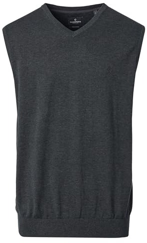 CASAMODA Herren Pullunder Unifarben 004460 Gerade Schnittführung, Grauschwarz - Uni, 4XL