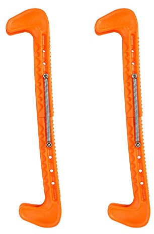 Alomejor 1 Paar Eiskunstlaufkufen Schutzabdeckung f¨¹r Schlittschuhe Schlittschuhkufen Schutz mit Verstellbarer Feder (Orange)