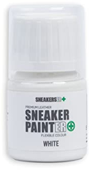 Sneakers ER Premium Leather Shoe Paint - 30ml Flexible Sneaker Paints for Repair, Restore, and Customising Footwear (White, 30ml)