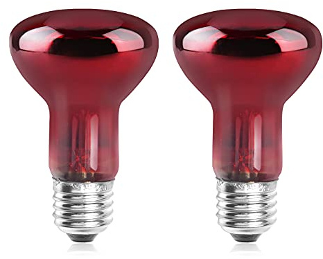 DoRight E27 Lampada di Riscaldamento Rettile 50W, Riscaldante Notturna a Infrarossi Lampadina, Dimmerabile Retroilluminata Lampadina per Lucertole Barbute, Lucertole, Rettili e Anfibi, 2 pezzi