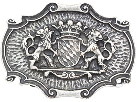 BELTINGER Gürtelschnalle Löwen mit Krone 4,0 cm | Buckle Wechselschließe Gürtelschließe 40mm Massiv | Für die Tracht