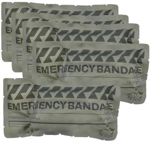 RHINO RESCUE 4 Vendaje de Israel, Herida presionada, Cierre estéril médico, Cajas de vendajes médicos con IFAK (5 PCS)