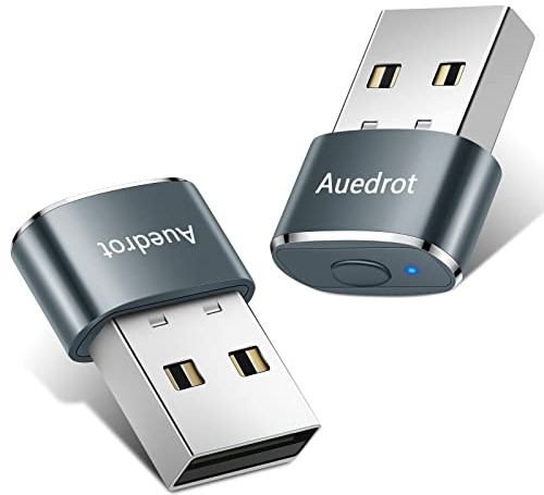 AUEDROT Mouse Jiggler Nicht Nachweisbar USB Mouse Mover mit Schaltertaste, Metall Maus Beweger Automatisch Maus Jiggler mit 2 Jiggler-Modi, Plug & Play, Hält Computer/Laptop Wach, Grau, 2 PCS