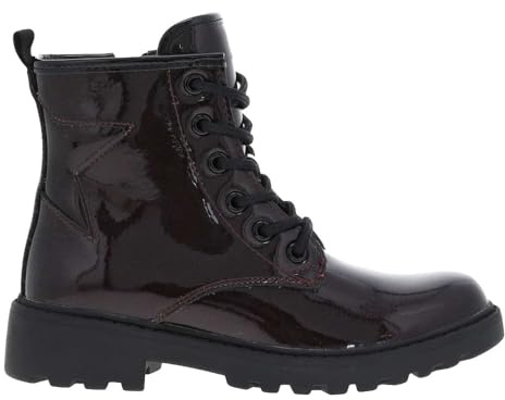 Geox J CASEY GIRL, Bota de tobillo para Niñas, DK BURGUNDY/BLACK, 36 EU