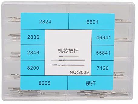 Brrnoo Tiges de Remontoir de Montre, Rallonge de Tige de Remontoir en Acier Inoxydable pour Montre-Bracelet, Tige de Rallonge, Accessoire de Réparation de Montre pour Mouvement 2824 2836