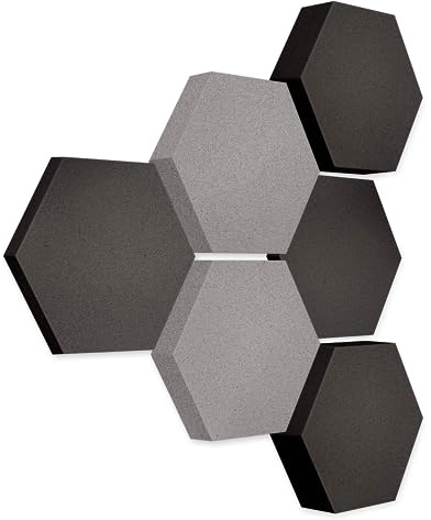 platino24 Akustikpaneele 6 Elemente Edition LOFT 3D I Ø 300mm Akustikplatten Schalldämmung Wand & Decke I Akustikschaum Schall-Absorber aus Basotect 30-70mm mit farbiger Akustikbeschichtung