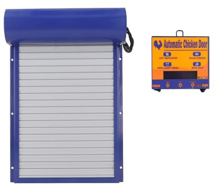 Automatic Chicken Coop Door with Timer, 14.6 X 9.7in Rolling Curtain Door Battery Powered Opener Protects Poultry