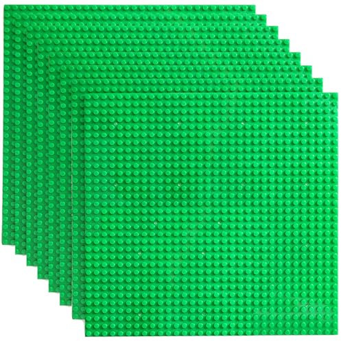 HUIZDQ 8 Stück Klassische Grundplatten für Bauklötze, 100% kompatibel mit Allen großen Marken, mit 32 X 32 Noppen, (Grün)
