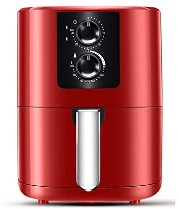Friggitrice ad aria senza olio Friggitrice ad aria di grande capacità da 5 litri Friggitrice intelligente per uso domestico con timer (Colore : Rosso, Dimensioni : 240 * 240 * 320mm) Commemoration Day