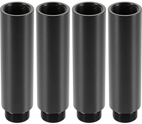 VICASKY Mikrofon Verlängerungsrohr Schwarz aus Aluminiumlegierung 5/8 Zoll 4 Stück Stabile Erweiterung für Mikrofonarm im Studio und Broadcast Bereich