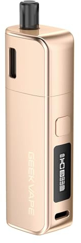 GEEKVAPE Soul Kit -4ml Kit, Long Lasting 1500mAh Battery, 5-30W, MTL & RDTL Vaping, Variable Wattage Mode, Button & Inhale Activated, Adjustable Airflow, 0.69” Screen (Champagne)