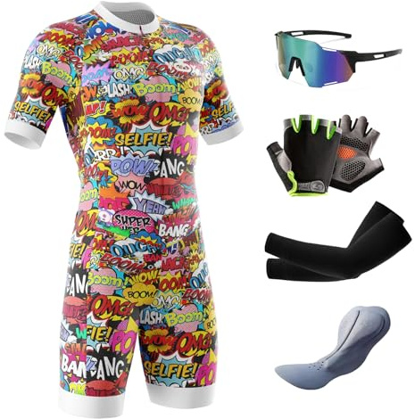 Combinaison de Cyclisme pour Homme -Triathlon Tri Costume - Combinaison de Triathlon à Manches Courtes pour entraînement à vélo, Course à Pied,Natation (Typ-6,XL)