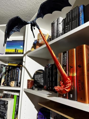 Drachen Bücherecke, Drachen Flamme Bücherecke, Drachen Buchstützen, Gothic Drache Statue Regals Dekoration, Drachen Halloween Dekoration, Drachen Figur Buchstütze Für Bücherregal Dekoration