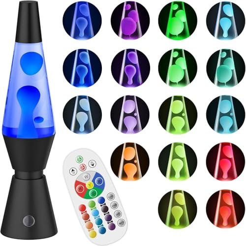 Soarling 17 Colour Changing Night Light, 14.5 Liquid Motion Lamp with Remote Control, Bedroom Lamp for Kids and Adults, Decor Mood Lighting for Christmas, Birthday, Party, Black