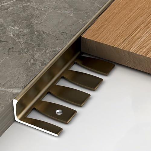 Raouoae Fliesenkanten Schutz L-Form Biegbares Profil Abschlussprofil Aluminium Eloxiert 135cm 2 Stück Abschlussprofil Ideal Für Küchen- Und Wandfliesen(Champagne,H:12.5MM)