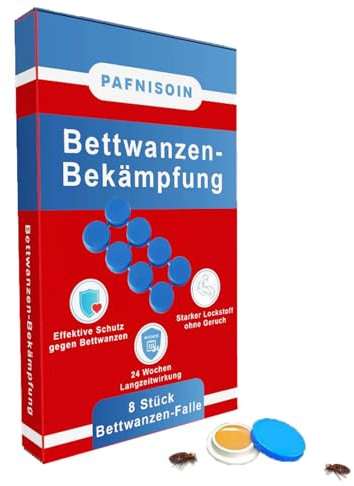 Pafnisoin Bettwanzen Bekämpfung Falle 8 Stück Bettwanzenfallen Bettwanzen-Falle Bed Bug Trap Bettwanzenfalle
