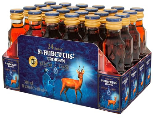 St. Hubertus Tropfen Kräuterlikör Likör (24 x 0,02 l) (Packung mit 10)