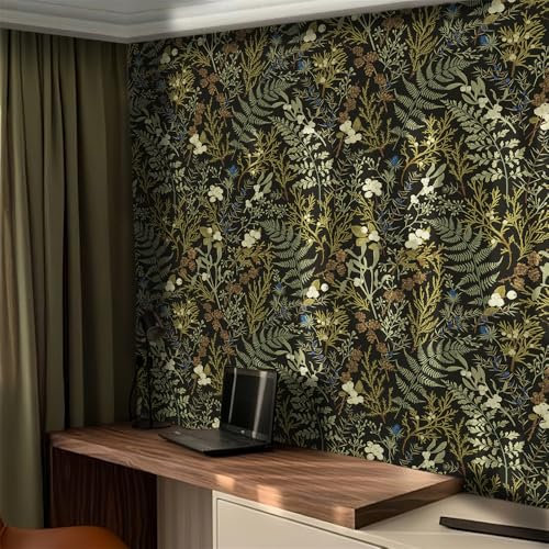 Selbstklebende Tapete Senfgelb Schwarz Strukturtapete Wandtattoo Schlafzimmer Tapete Selbstklebend Vliestapete Wallpaper for Living Room Tapeten Leicht zu Entfernen Wandschutzfolie 38.6x100.6cm