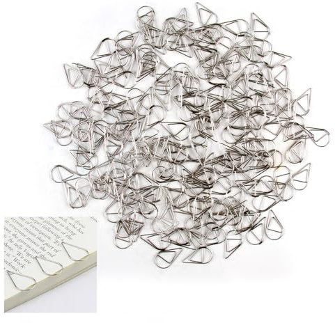 200 Pcs Büroklammer-Durable Briefklammern, Wassertropfen Form Papierklammern, Langlebige Metall-Papierklammern für Büro und Schule, für Fotos, Notizen und Dokumente, in Silber