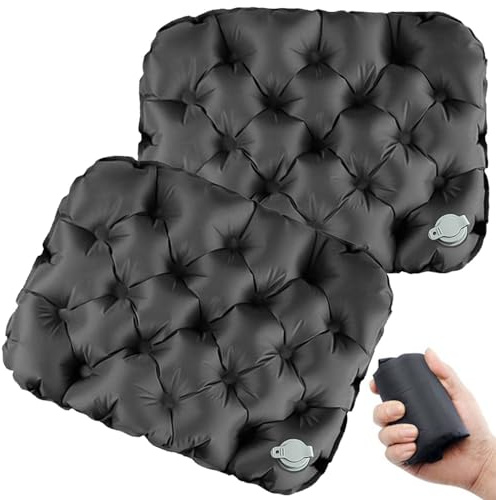 BAIFULAI Lot de 2 coussins de siège gonflables pour camping, extérieur, stade, voyage ultra léger, pour la plage, la randonnée, la pêche, le bateau