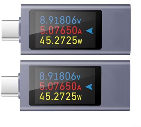 USB C Tester Meter KWS-2303C 240W Spannungsprüfer Stromstärkemessgerät mit 1,06 Zoll TFT Display für Handy Ladegerät Powerbank Kompatibel mit PD QC FCP AFC
