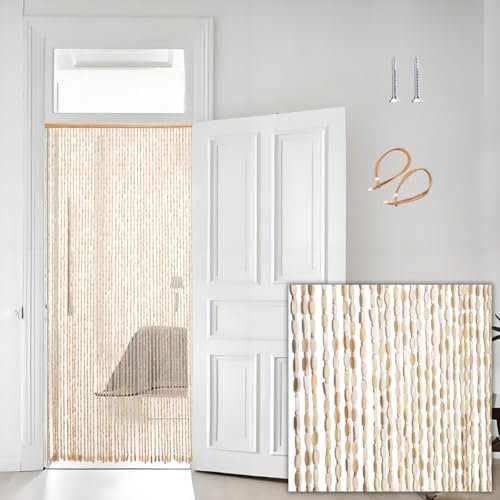 Generisch Bambusvorhang Perlenvorhang Türvorhang 60cm 70cm 80cm 90cm 100cm 110cm 120cm Fliegenschutz Raumteiler Deko Vorhänge(110x220cm)
