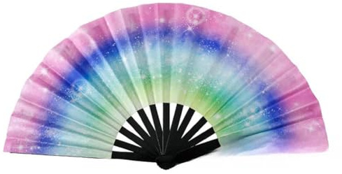 Éventail Kung Fu - Impression à encre UV - En bambou - Pliable - Pour festival, danse, fête, Noël, danse, mariage, cadeau de danse - Grand éventail de danse instantanée à la main - Pour clap dance