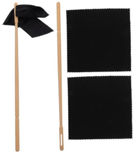 Flötenreinigungsstab 1 Satz mit Tuch aus Ahornholz Schwarz | Flöte, Reinigungstuch und Stäbe Enthalten, Einfache Handhabung, zur Pflege des Instruments