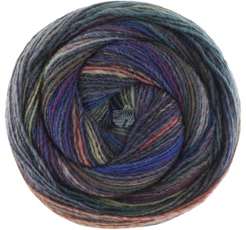 LANA GROSSA Gomitolo Intenso | Dochtgarn mit unregelmäßigem Ringeleffekt | Handstrickgarn aus 50% Schurwolle & 50% Acryl | 200g Wolle zum Stricken & Häkeln | 700m GarnFB 231