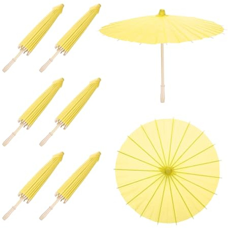 QUARKZMAN 6 Ombrelli Di Carta 23.6 Ombrello Parasole Di Carta Giallo