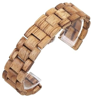 Träarmband 20 mm 21 mm 22 mm 23 mm Ersättningsarmband for män och kvinnor med snabb släppning(Brown,20mm)