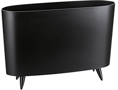 Koziol MILANO Zeitungsständer modern, Zeitschriften-Halter, Magazin-Halter, Zeitschriftensammler, Stehordner, standsicherer Zeitungskorb aus Kunststoff, Stehsammler, Zeitschriftenständer, Schwarz