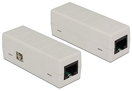 DeLock Netzwerk Isolator Überspannungsschutz Blitzschutz 6 kV RJ45, 62619, grau