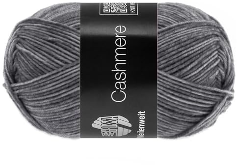 LANA GROSSA Meilenweit 50g Cashmere | Sockenklassiker, waschmaschinenfest | Handstrickgarn aus 70% Schurwolle (superwash), 25% Polyamid & 5% Kaschmir | 50g Wolle zum Stricken & Häkeln | 210m Garn FB7