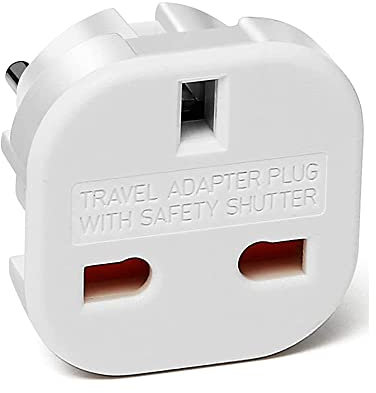 Cablepelado - Adattatore da spina UK a presa europea, bianco