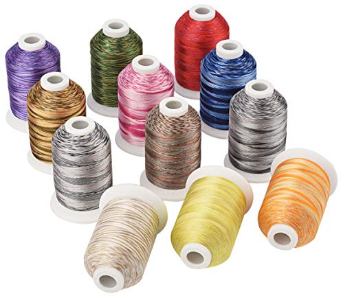 Simthread Multi Farben polyester Maschinen Stickgarn - 1 000 meter, för babylock, bernett, janome, Kenmore, Singer, W6 N 5000 Stickmaschine och Nähmaschine