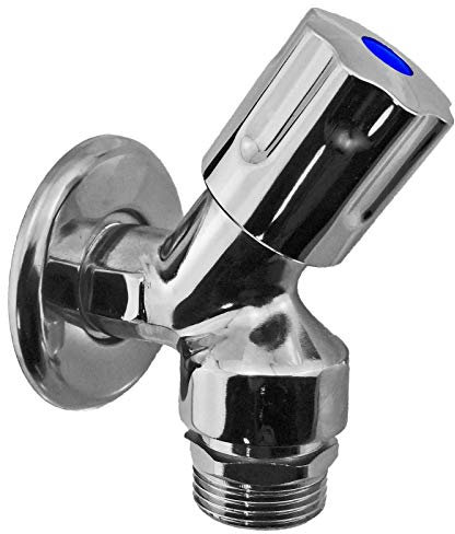 MegaHaustechnik Geräteventil 1/2 Zoll Außengewinde AG Wand Anschluss, Rohrbelüfter, Rückflussverhinderer, Abgang 3/4 Zoll Außengewinde Spülmaschine Waschmaschine Schrägsitzventil Geräte Wasserhahn