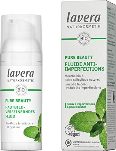 lavera Pure Beauty Schlankheitsfluid - Bio Minze & natürliche Salicylsäure - mattiert & reduziert Hautunreinheiten - für unreine & Mischhaut - Vegan - Bio (1er Pack (1 x 50 ml)