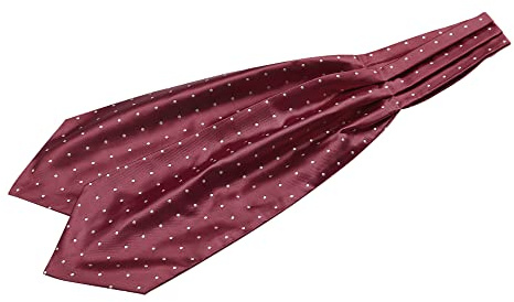 Allegra K Herren Krawatte, selbstgebunden, Hochzeit, gepunktet, Ascot Krawatte, weinrot, Einheitsgröße