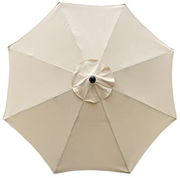 SMLJFO Housse de rechange pour parasol, 8 baleines, 3 m, imperméable, anti-UV, tissu de rechange, beige