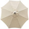 SMLJFO Housse de rechange pour parasol, 8 baleines, 3 m, imperméable, anti-UV, tissu de rechange, beige