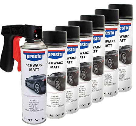 Felgenspray schwarz matt Lack Spray Presto 428955 6 X 500 ml mit Pistolengriff
